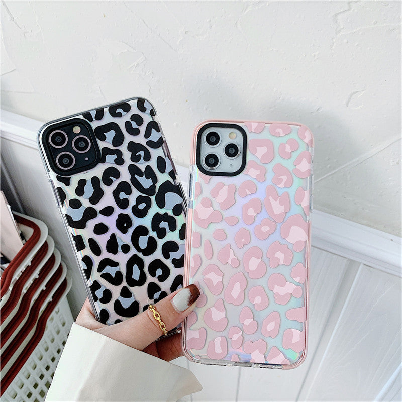 Compatible with Apple, Compatible with Apple , Suitable For Iphone12Promax Mobile Phone Case Apple 11 Two-Color Tpu Leopard Print Protective Cover Xr All-Inclusive Mobile Phone Case