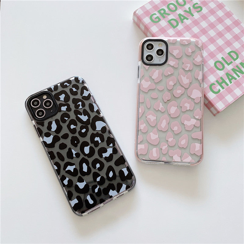 Compatible with Apple, Compatible with Apple , Suitable For Iphone12Promax Mobile Phone Case Apple 11 Two-Color Tpu Leopard Print Protective Cover Xr All-Inclusive Mobile Phone Case