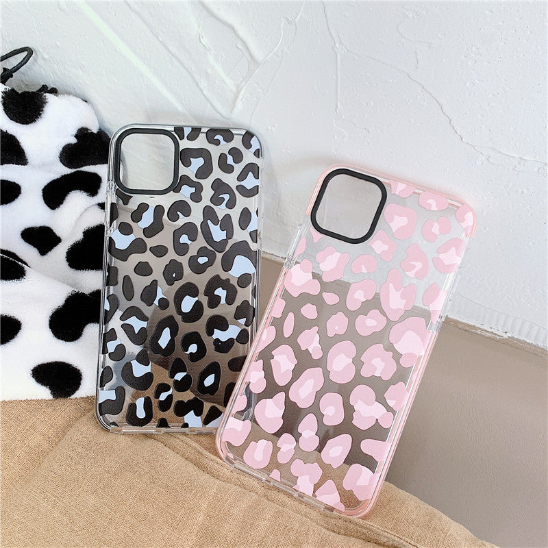 Compatible with Apple, Compatible with Apple , Suitable For Iphone12Promax Mobile Phone Case Apple 11 Two-Color Tpu Leopard Print Protective Cover Xr All-Inclusive Mobile Phone Case